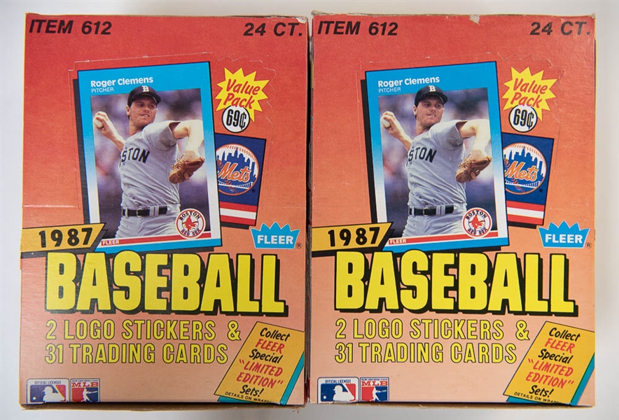Lot of 2 1987 Fleer Baseball Cello Card Boxes