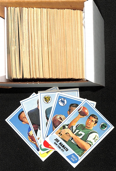 Lot of 150 1968 Topps Football Cards w. Namath & Unitas