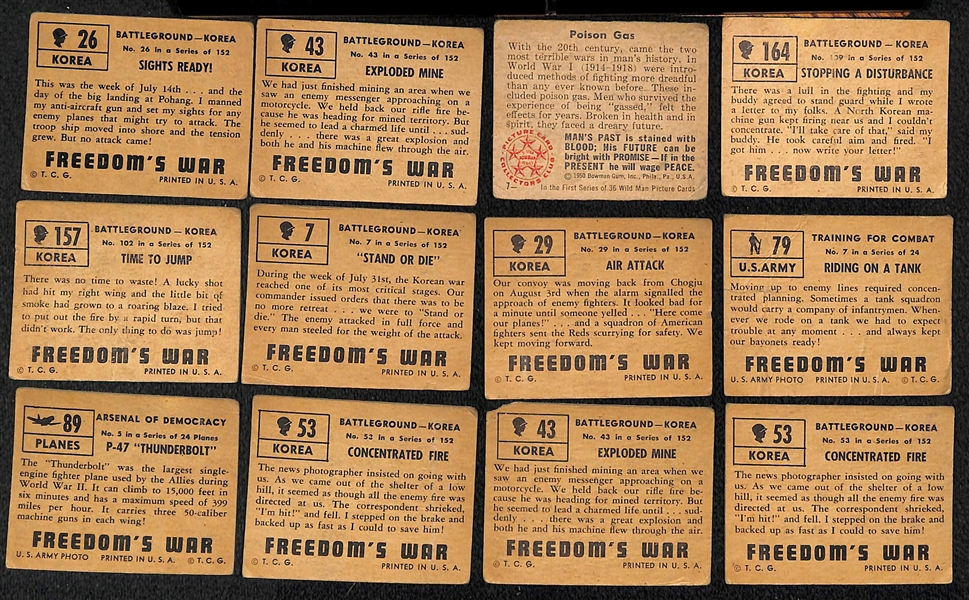 Lot of 12 - 1950 Topps Freedom's War Cards & 23 - 1963 Midgee Flags Cards
