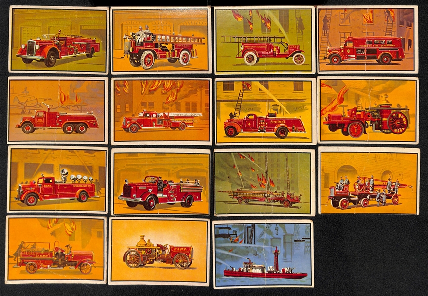 Lot of 38 Assorted Topps 1955 Rails and Sails Cards & 15 - 1953 Bowman Firefighters