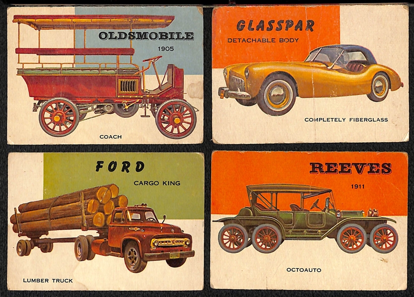 Lot of 26 - 1956 Topps Davy Crockett Cards (Orange Back) & 11 - 1953 Topps World on Wheels Cards