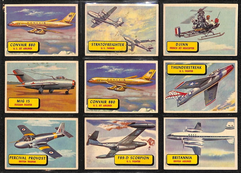 Lot of 73 Assorted 1957 Topps Planes Cards (all Blue Back)