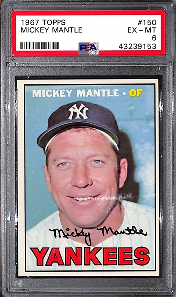 1967 Topps Mickey Mantle Card #150 - PSA 6