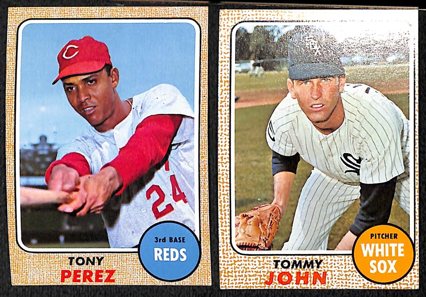 Lot of 165 Assorted 1968 Topps Baseball Cards w. Tony Perez