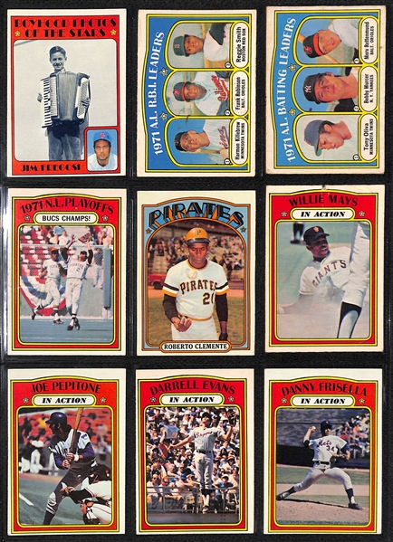 Lot of 250+ 1972 Topps & O-Pee-Chee Baseball Cards w. Topps Carlton Fisk Rookie Card
