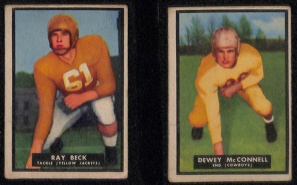 Lot of 7 - Early 1950s Football Cards - Bowman, Topps, Magic - w. 1952 Tunnell Bowman Card