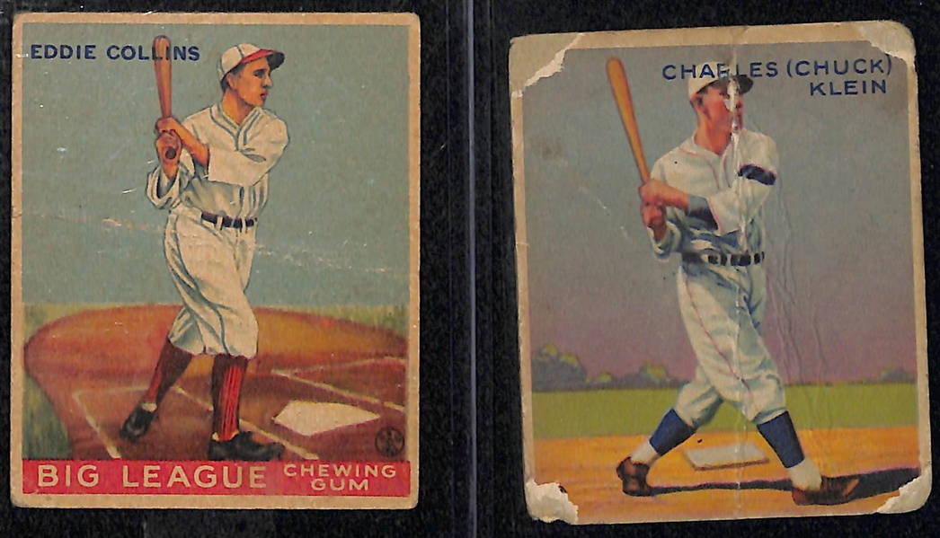 Lot of 5 Vintage Baseball Cards w. 1933 Goudey Red Faber