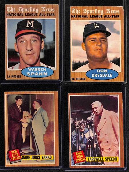 Lot of 250+ 1962 Topps Baseball Cards w. Yogi Berra