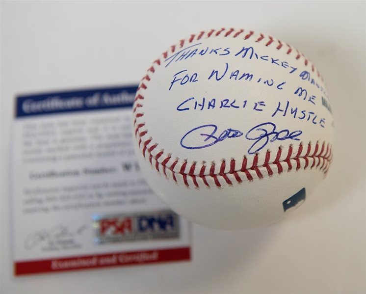Pete Rose Signed & Inscribed Baseball - PSA