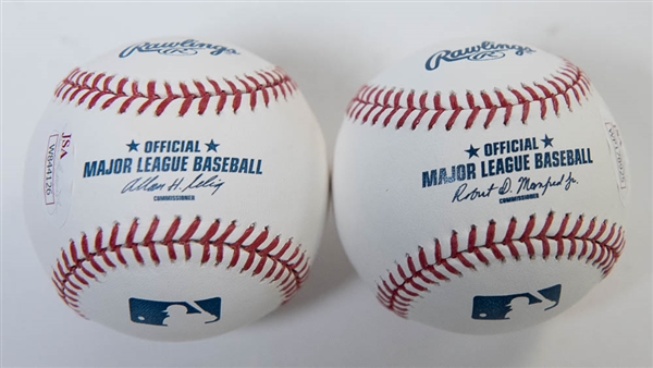 Al Kaline & Bill Mazeroski Signed Official MLB Baseballs - JSA