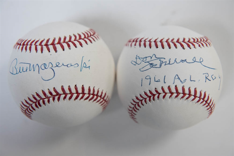 Bill Mazeroski & Don Schwall Signed Official MLB Baseballs - JSA