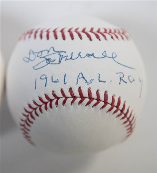 Bill Mazeroski & Don Schwall Signed Official MLB Baseballs - JSA