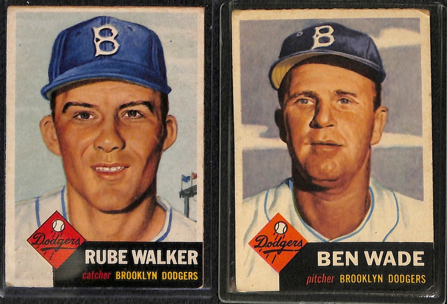 Lot of 8 - 1952 Topps & 5 - 1953 Topps Baseball Cards w. 1952 Carl Erskine