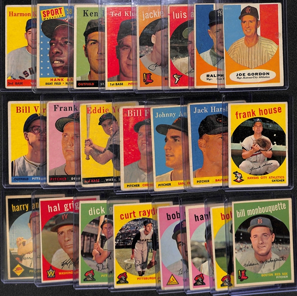 Lot of 23 Topps Baseball Cards from 1958-1961 w. 1958 Harmon Killebrew