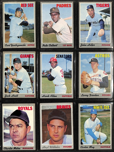 1970 Topps Baseball Near-Complete Set - Includes 585 of 720 Cards w. Thurman Munson RC