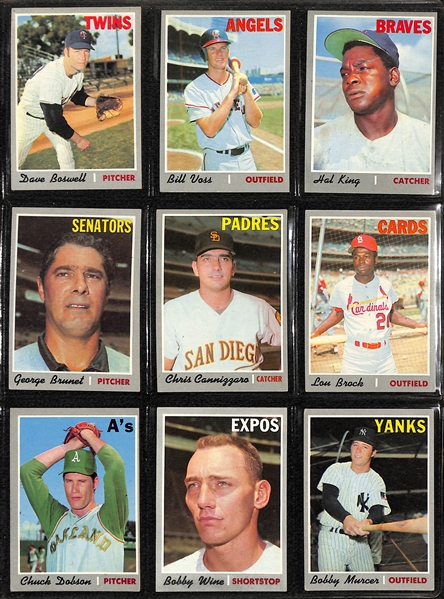 1970 Topps Baseball Near-Complete Set - Includes 585 of 720 Cards w. Thurman Munson RC