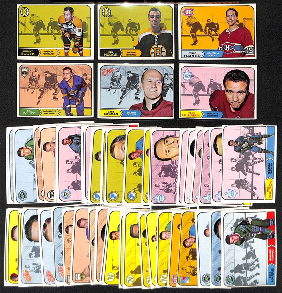 1968-69 Topps Hockey Partial Set - Includes 60 of 132 Cards w. Johnny Bucyk
