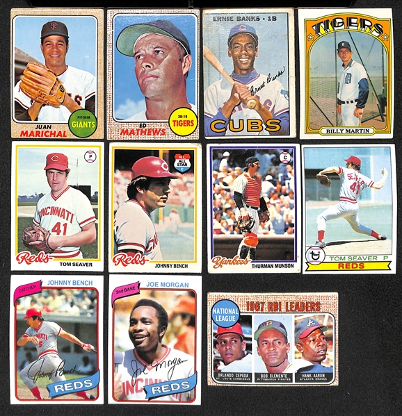 Lot of 2400+ Assorted Topps Baseball Cards from 1965-1980 w. Minor Stars