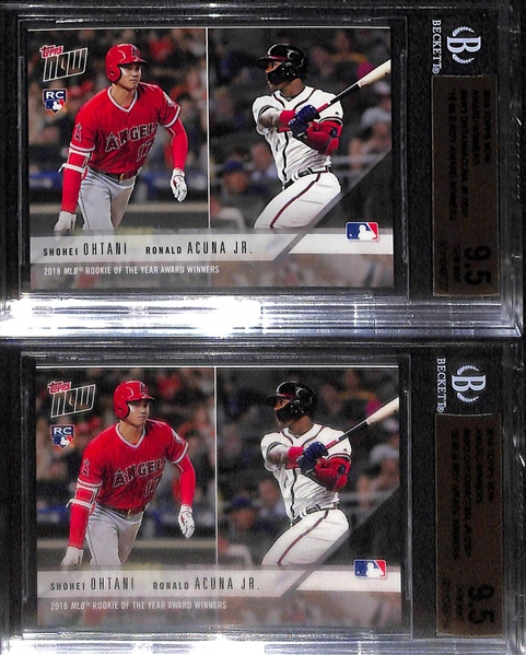 Lot of (5) Ron Acuna and Shohei Ohtani BGS 9.5 Gem Mint Rookie Cards!