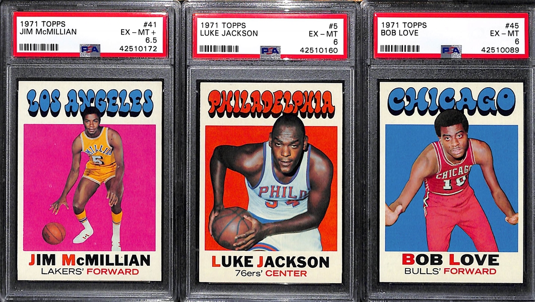 Lot of (16) 1971 Topps PSA-Graded Basketball Cards (Most Graded PSA 6 to PSA 7) w/ Thurmond, Bing, Guokas, +