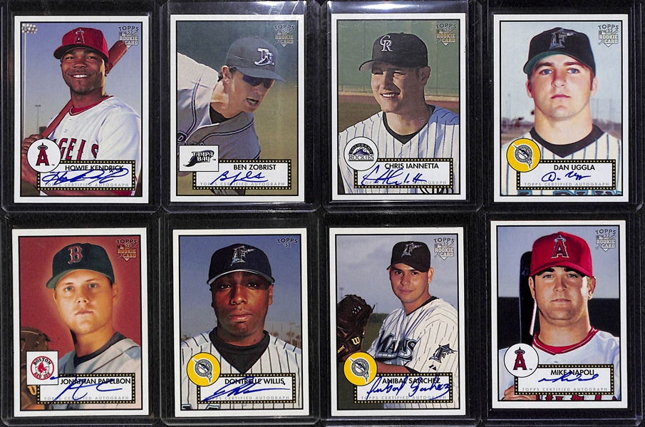 Lot of (48) Topps-Certified Autographs from 2006 Topps 52' Set (Inc. Papelbon, Kendrick, Willis, Uggla, +)