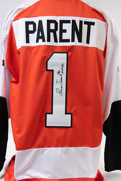 Bernie Parent Signed Flyers Style Jersey - JSA
