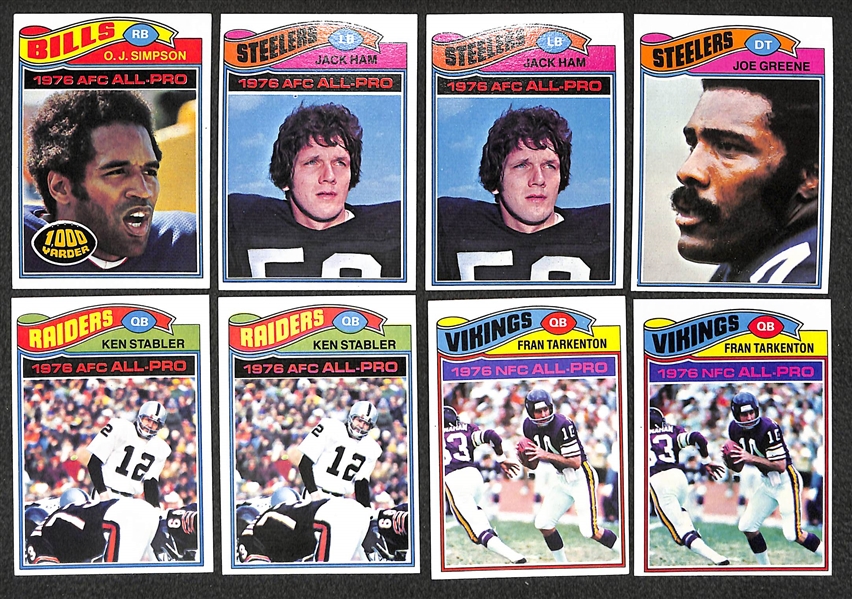 Lot of 800 Assorted 1977 Topps Football Cards w. Franco Harris