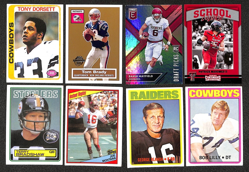Lot of 800 Assorted Football Stars & Rookie Cards from 1971 to Present w. Tony Dorsett RC