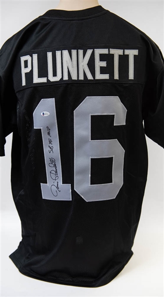 Jim Plunkett Signed Raiders Style Jersey - Beckett