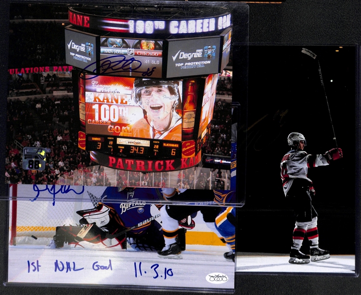 Lot of 3 Hockey Signed 8x10 Photos w. Patrick Kane