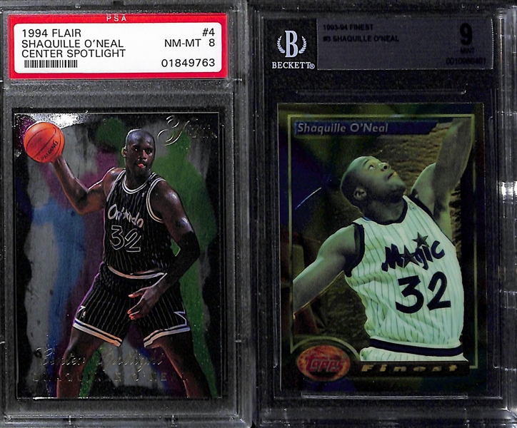 Lot of (8) Graded Basketball Cards Inc. Inserts - Includes (2) Mickael Jordan, (3) Shaquille O'Neal, Larry Bird w/ Vince Carter, Durant, +