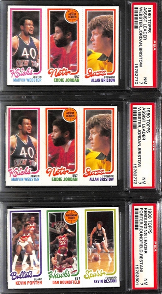 Lot of (15) Graded 1980 Topps Basketball Cards - Each Card is Graded PSA 7 or PSA 8 (OC)