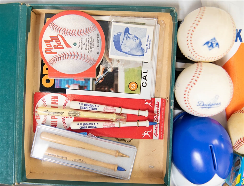 Large Baseball Memorabilia & Card Lot w. Don Larsen Autographed 8x10