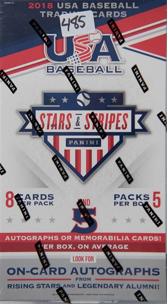 2018 Panini USA Stars & Stripes Baseball Hobby Box (5 autograph or relic cards per box)