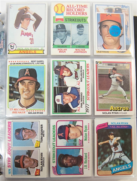 Lot of 400+ Nolan Ryan Cards (1970-1990's)
