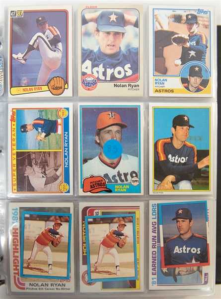 Lot of 400+ Nolan Ryan Cards (1970-1990's)