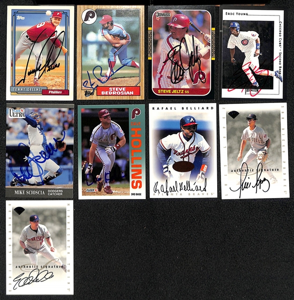 Lot of (40) Autographed Baseball Cards inc. Richie Ashburn, Granny Hamner, and Darren Daulton