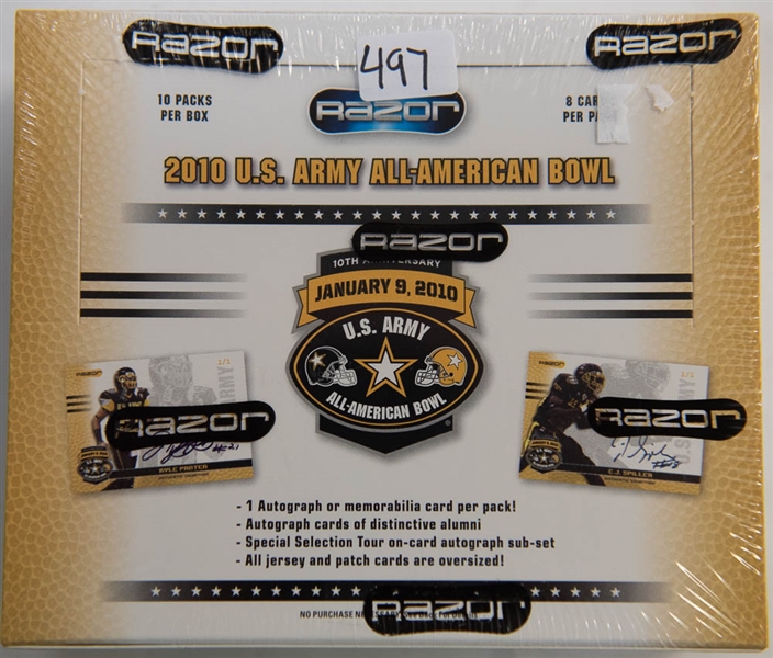 2010 U.S. Army All-American Bowl Football Hobby Box (10 autograph or relic cards per box)
