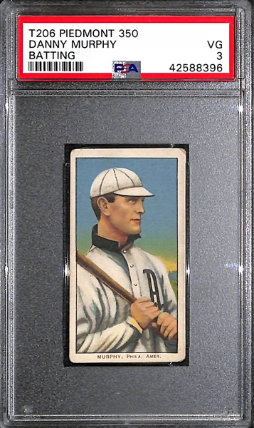 1909 T206 Danny Murphy Piedmont (Batting) PSA 3