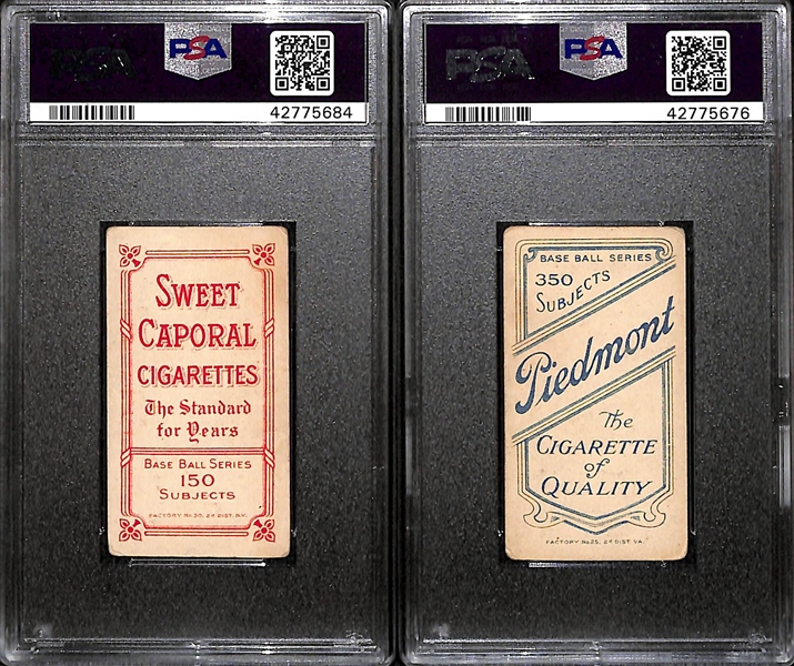 Lot of 2 1909 T206 Cards PSA 2.5 - Hans Lobert Sweet Caporal and Frank Smith Piedmont (Chicago - F. Smith)  