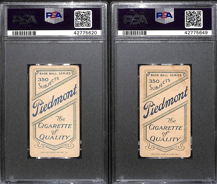 Lot of 2 1909 T206 Cards PSA 2.5 - Harry Coveleski Piedmont and Steve Evans Piedmont