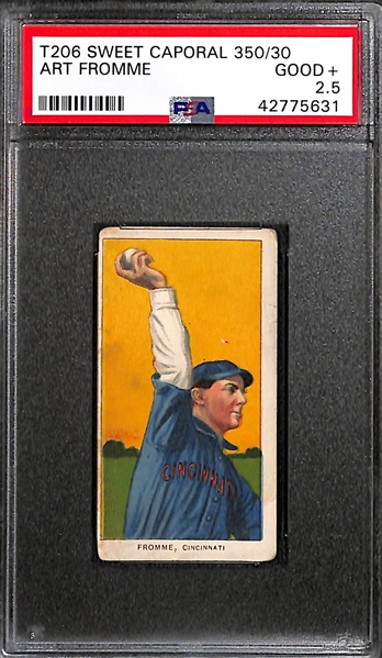 Lot of 2 1909 T206 Cards PSA 2.5 - Art Fromme Sweet Caporal and Harry Gasper Piedmont
