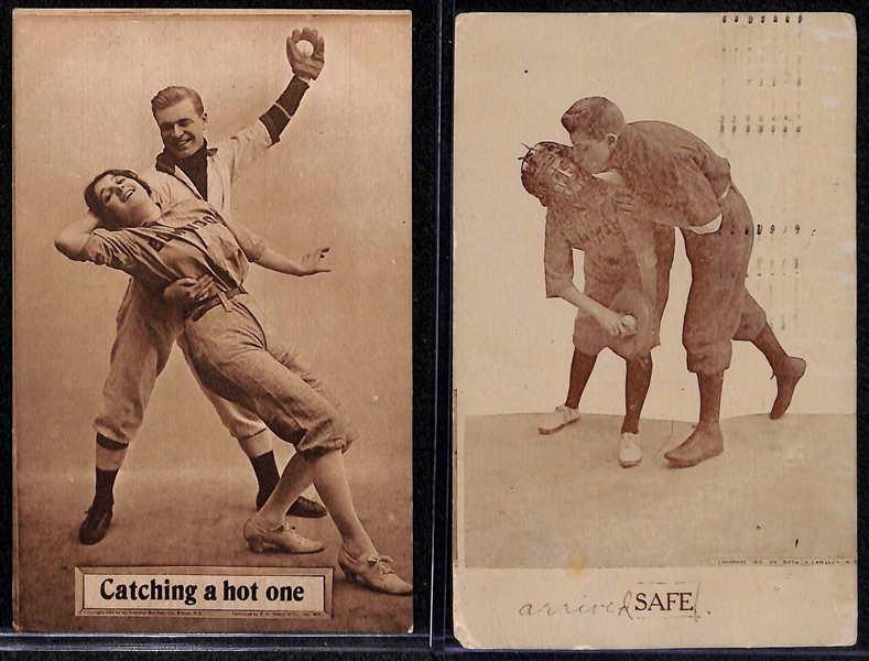 Lot of (7) RARE Early 1900s Baseball Related Post Cards - Couples Themed