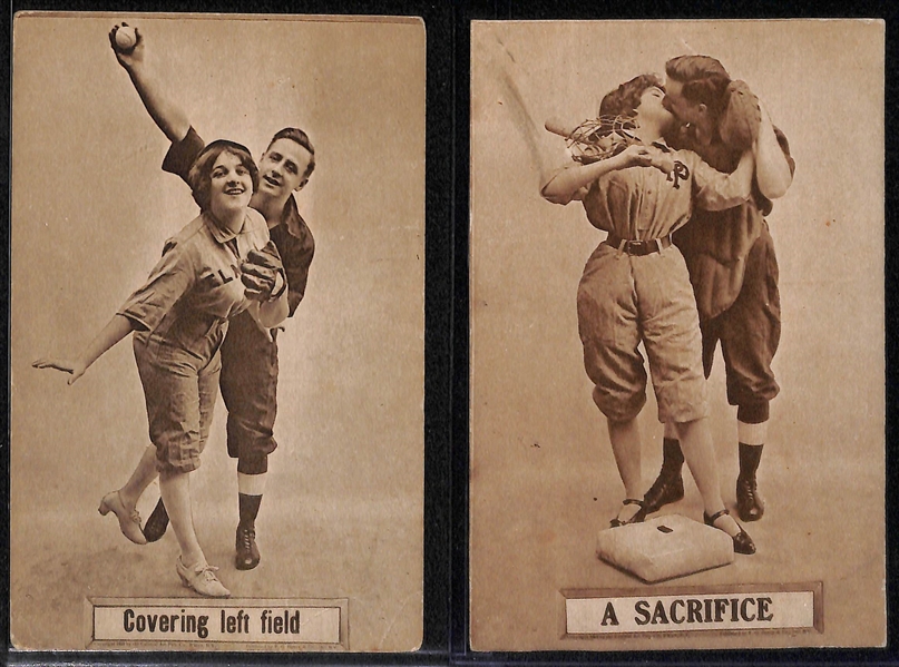 Lot of (7) RARE Early 1900s Baseball Related Post Cards - Couples Themed