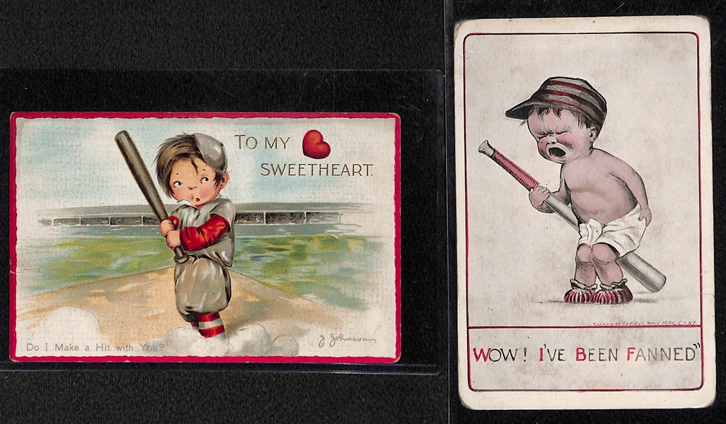 Lot of (7) RARE Early 1900s Baseball Related Post Cards - Children Themed
