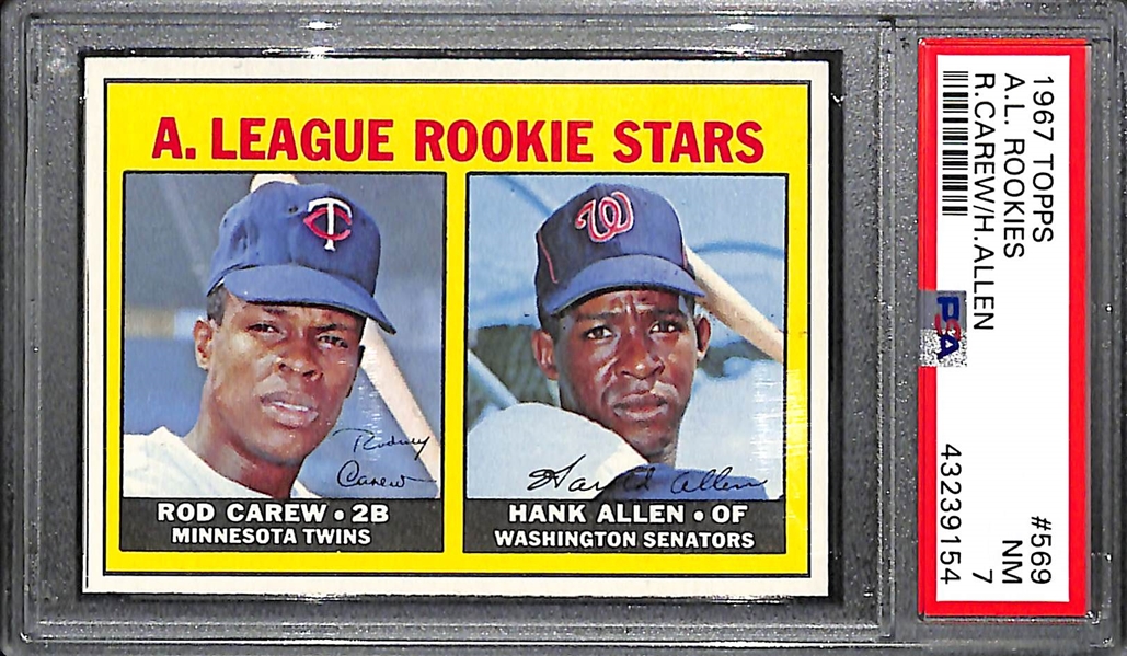 1967 Topps Rod Carew/H. Allen AL Rookies #569 - PSA 7