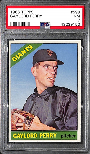 1966 Topps Gaylord Perry #598 - PSA 7 - Last Card In Set