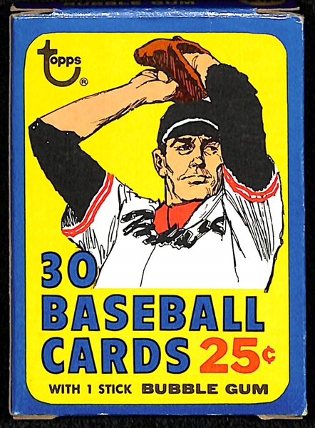 1971 Topps 25-cent Baseball Cello Pack (Opened) w/ 30 Pack-Fresh Cards (Inc. Bubble Gum)