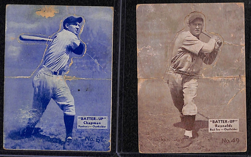 1934 Batter-Up Baseball Lot of (6) w/ Ben Chapman, Reynolds, Hudlin, Bob Smith, Grace, Mancuso