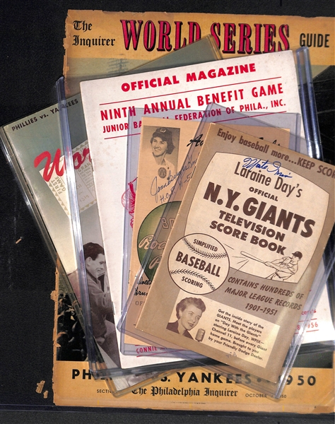 1950 World Series Guide & Other Magazines w. Autographs - JSA Auction Letter